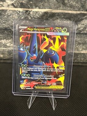 Pokemon Mega Heracross 108/094 Ex Full Art Holo from Phantasmal Flames‎ 🔥 set